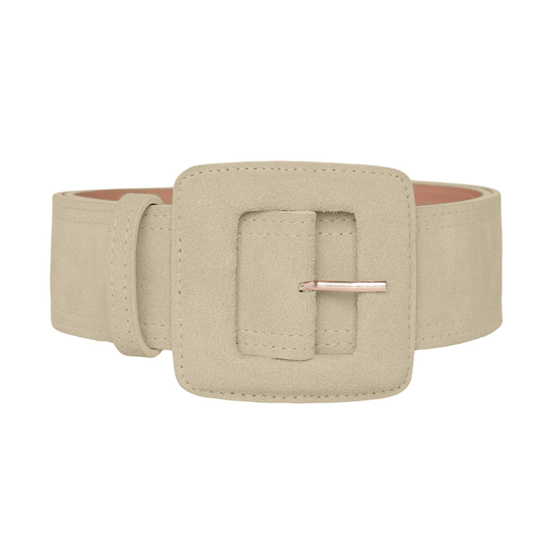 Thumbnail of Suede Square Buckle Belt - Cream image