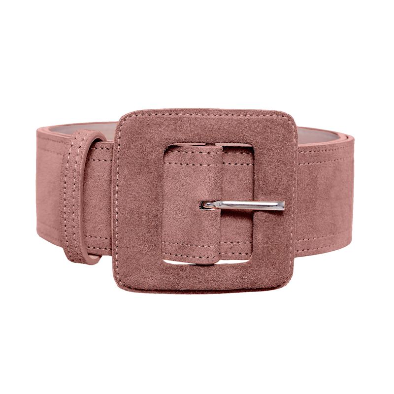 Thumbnail of Suede Square Buckle Belt - Dusty Rose image