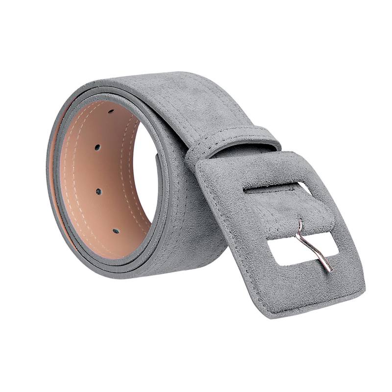 Thumbnail of Suede Square Buckle Belt - Grey image