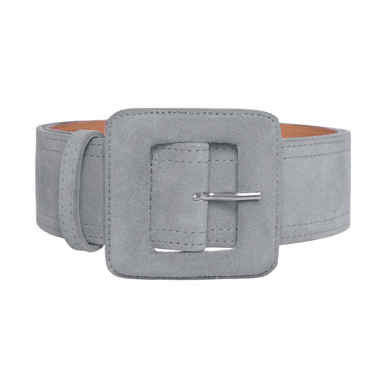 Thumbnail of Suede Square Buckle Belt - Grey image
