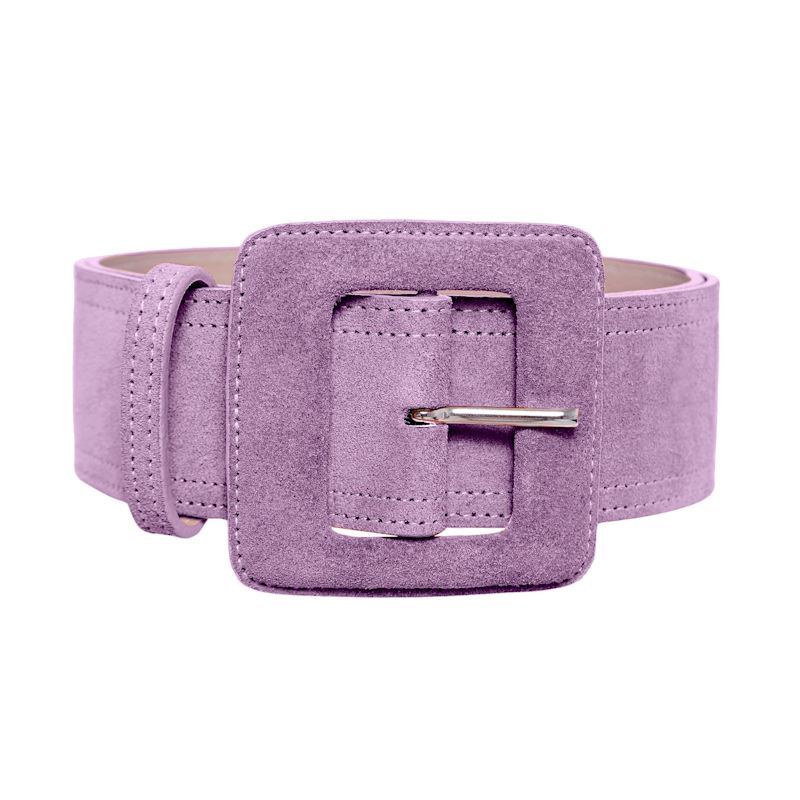 Suede Square Buckle Belt - Lilac | BeltBe | Wolf & Badger