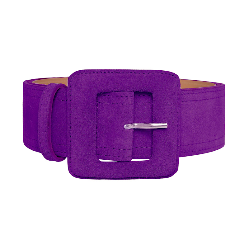 Thumbnail of Suede Square Buckle Belt - Purple image
