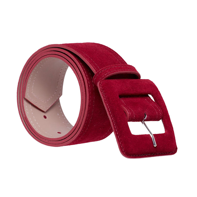 Thumbnail of Suede Square Buckle Belt - Wine image