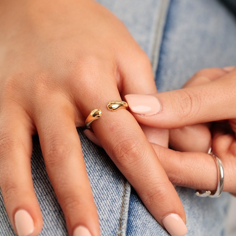 Thumbnail of Gold Plated Open Paw Hug Ring image