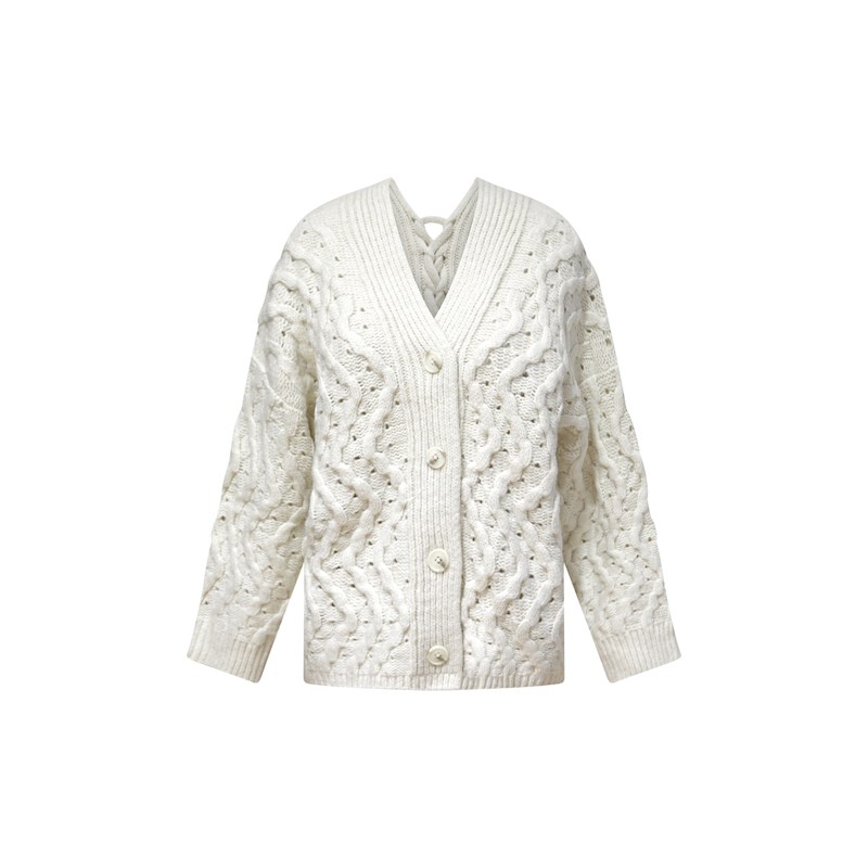 Thumbnail of Sugar Plum Chunky Cardigan - Cream image