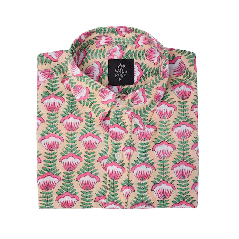 Thumbnail of Sukari Kichaka Hand Block Print Cotton Long Sleeved Floral Shirt image