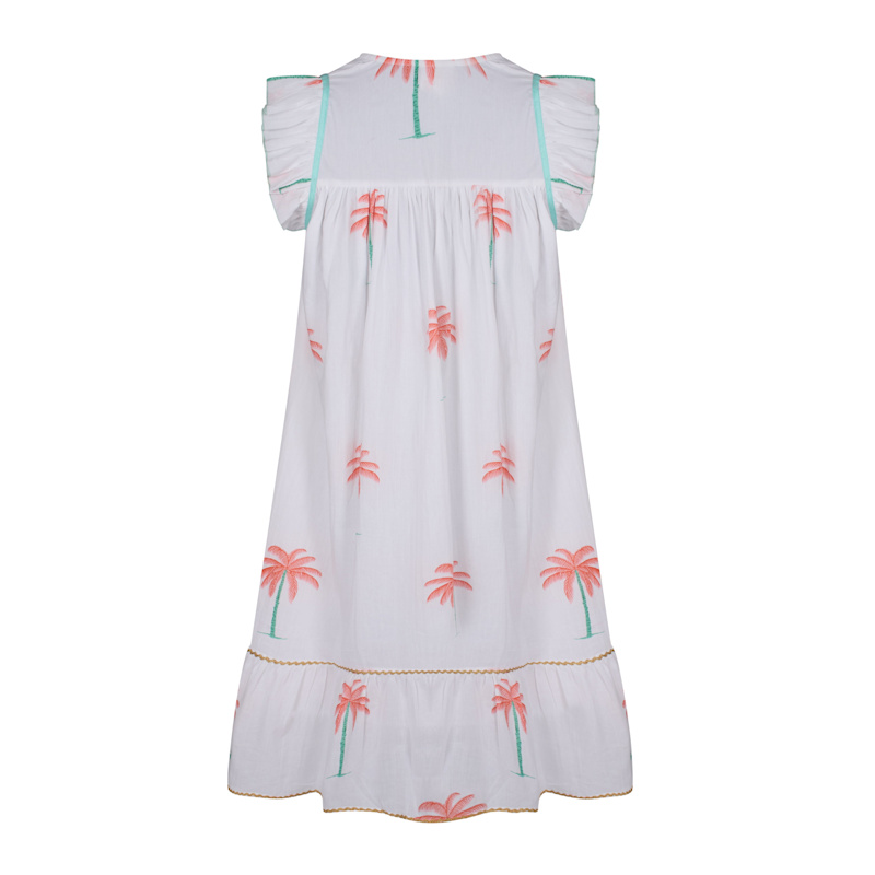 Thumbnail of Summer Dress, Floaty White Cotton Summer Midi Dress With Pockets Palmeraie image