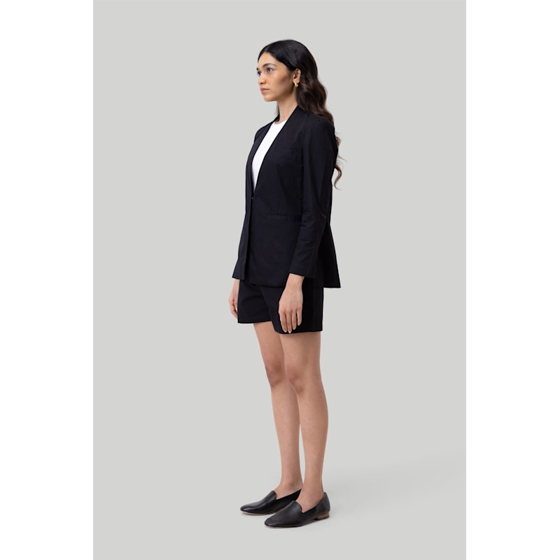 Thumbnail of Summer Heat Black Cotton Blazer image