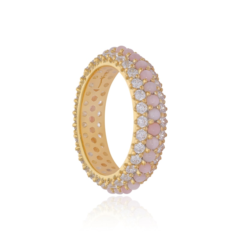 Thumbnail of Summer Sparkle Dome Ring - Pink Opal image