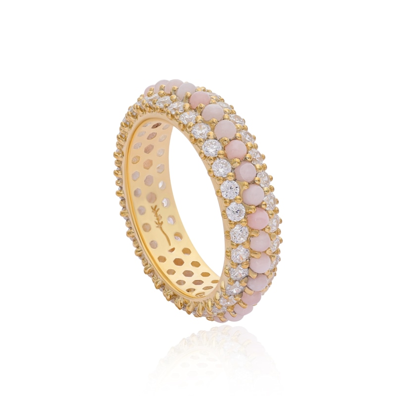 Thumbnail of Summer Sparkle Dome Ring - Pink Opal image