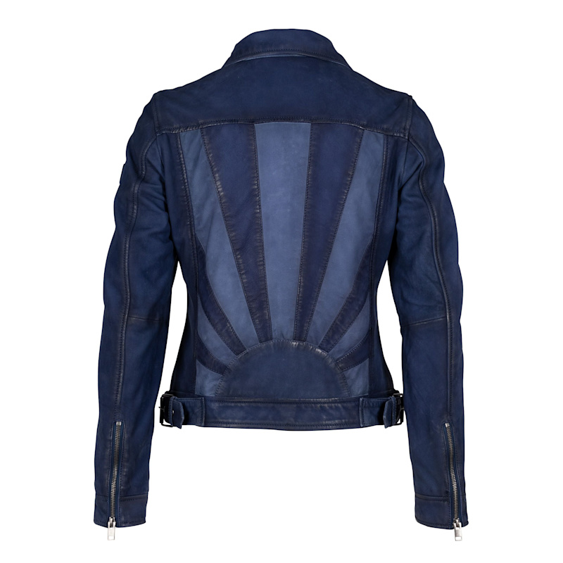 Sunny Rf Leather Jacket, Blue | MAURITIUS | Wolf & Badger