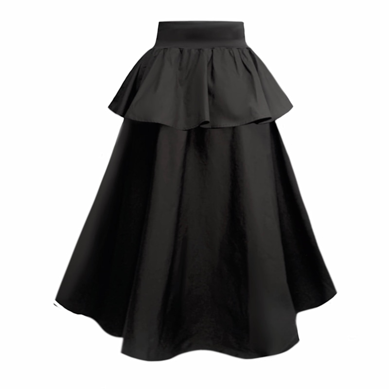 Thumbnail of Sunset Peplum Midi Skirt In Black image