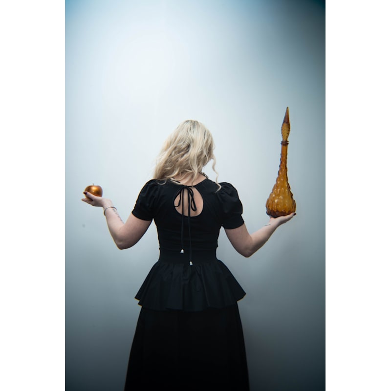 Thumbnail of Sunset Peplum Midi Skirt In Black image