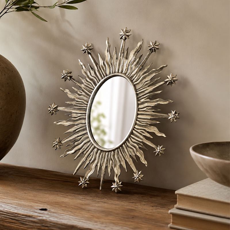 Sunshine Wall Mirror 21X2X24 Cm Antique Silver | Lila Rasa | Wolf