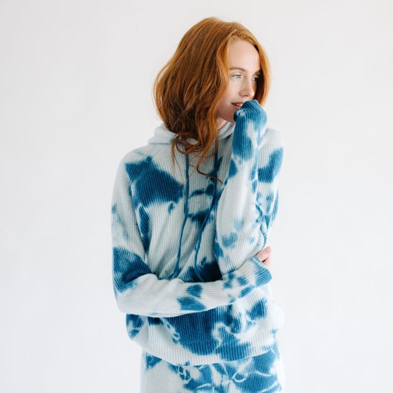 Cashmere Hoodie - Indigo Shibori Tie Dye | Zenzee | Wolf & Badger