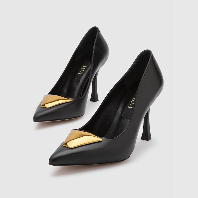 Thumbnail of Svea Black Leather Women's Pump image