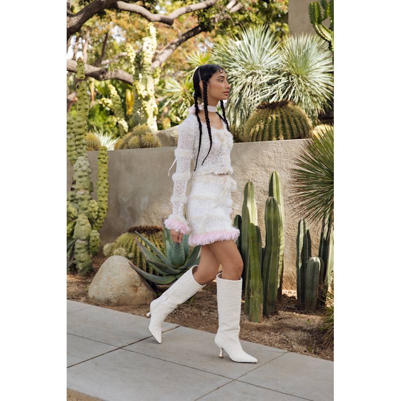 Thumbnail of White Handmade Knit Skirt image