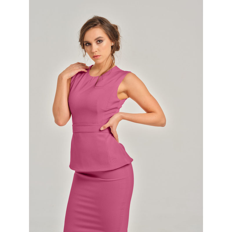 Sleeveless Top & Pencil Midi Skirt Set - Super Pink | Medium | Tia Dorraine