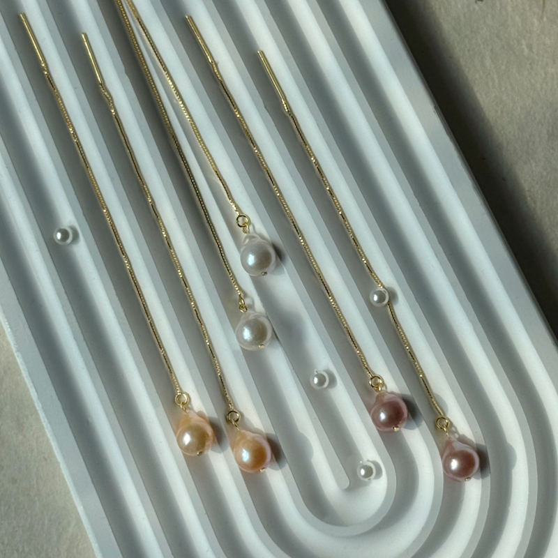 Thumbnail of Sweet Hue Pearl Threader Earrings image