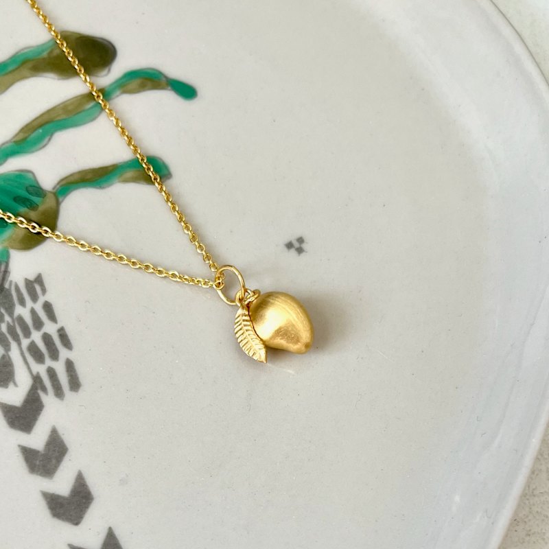 Thumbnail of Sweet Mango Charm Necklace - Gold Vermeil image