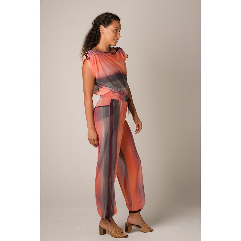Thumbnail of Swim Cover Up Mesh Drawcord Joggers - Sunset image
