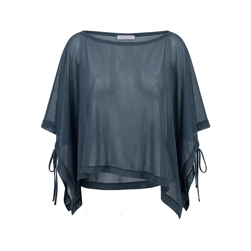 Thumbnail of Swim Cover Up Mesh Rectangle Top - Blue Stone image