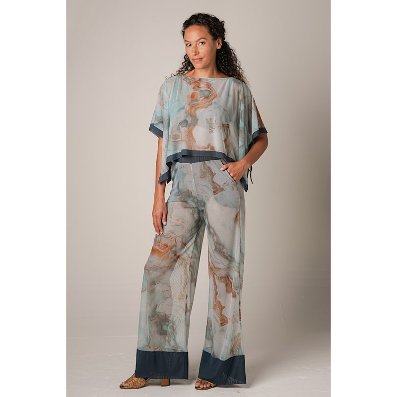Thumbnail of Swim Cover Up Mesh Rectangle Top - Sea Marble image