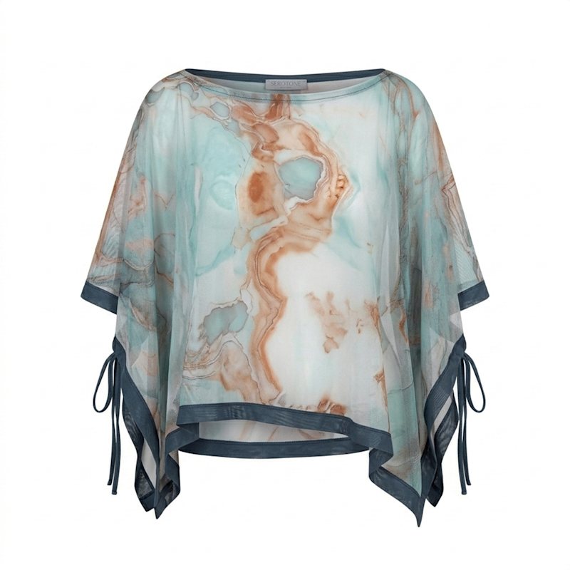 Thumbnail of Swim Cover Up Mesh Rectangle Top - Sea Marble image