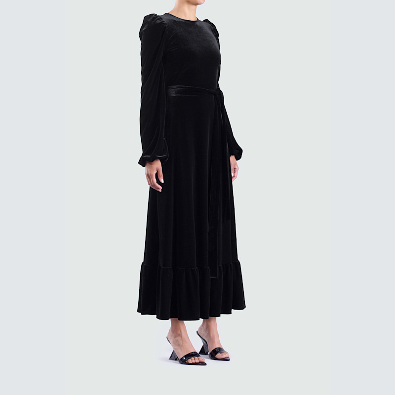 Thumbnail of Swinton Black Velvet Dress image