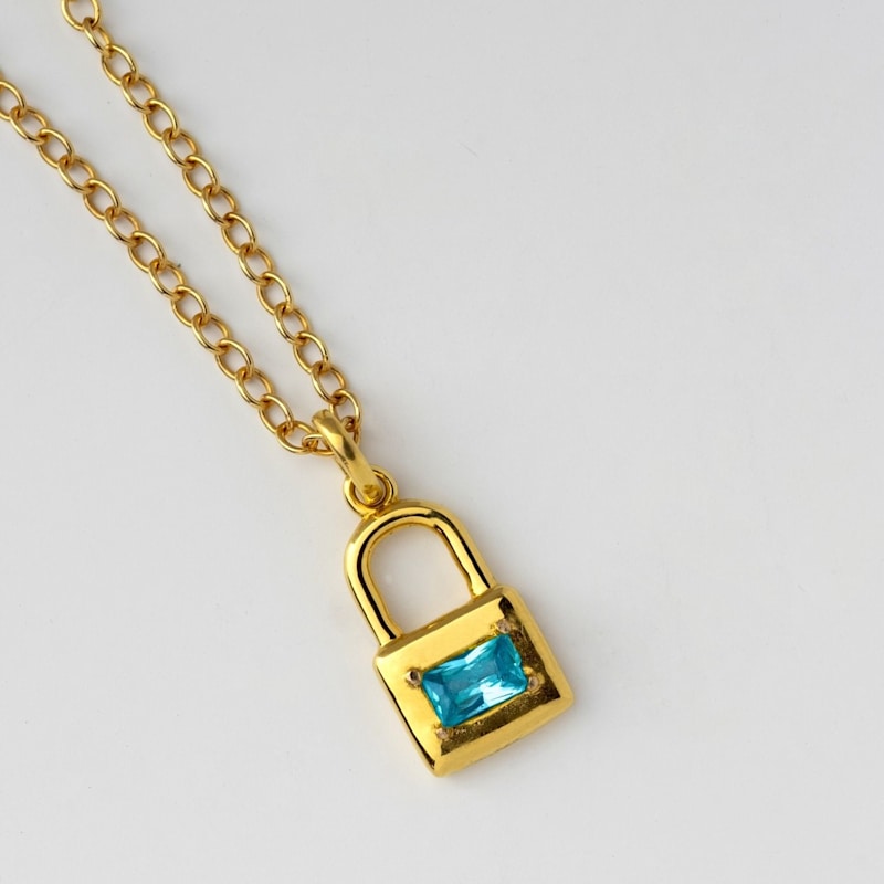 Thumbnail of Swiss Blue Padlock Charm image