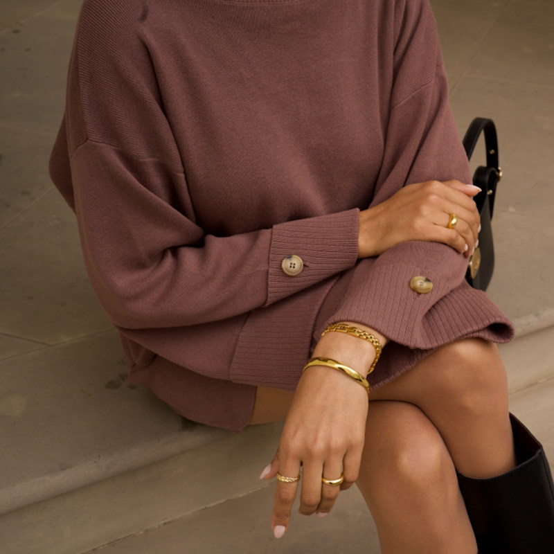 Thumbnail of Sydney Cape Sleeve Jumper Brown image