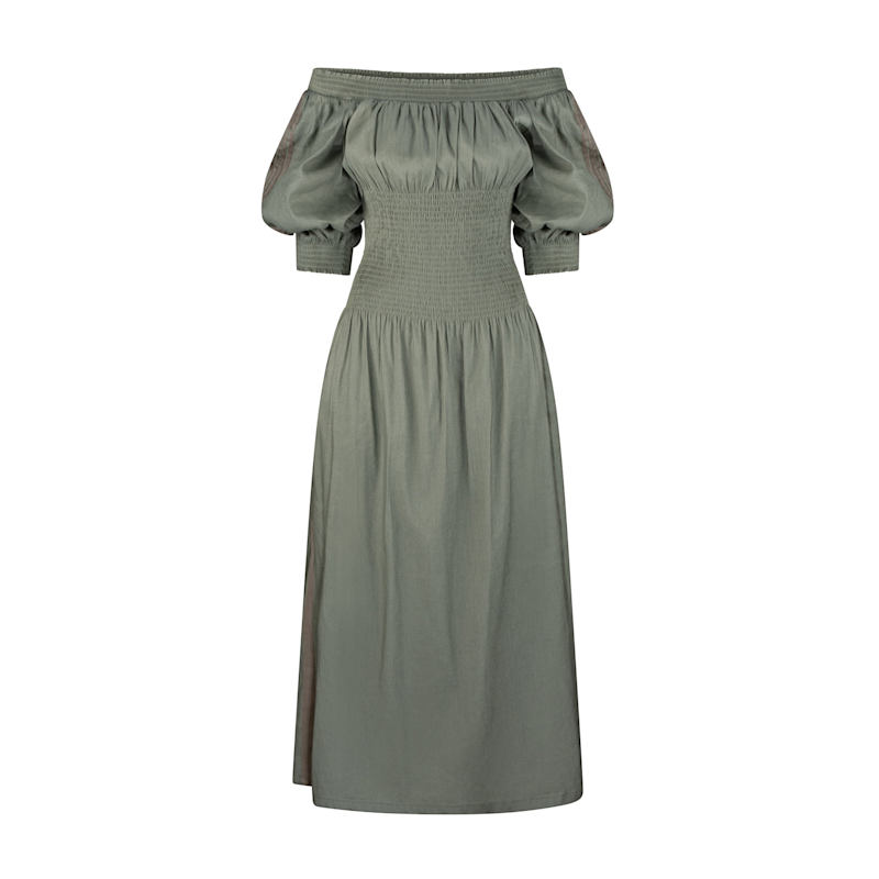 khaki linen maxi dress boohoo Women's Linen Full Pocket Detail Maxi Dress in Light Khaki | Size: 4