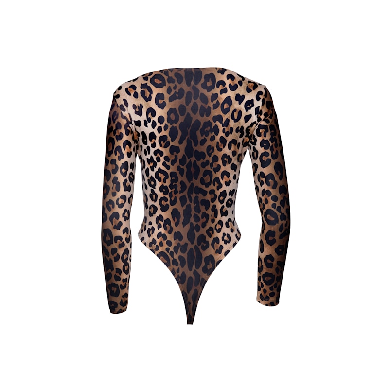 Thumbnail of Sydney Leopard Smooth Stretch Scoop Neck Thong Magnetic Bodysuit image