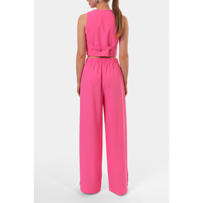 Thumbnail of Omena Barbie Pink Long Wide Trousers With Slits image