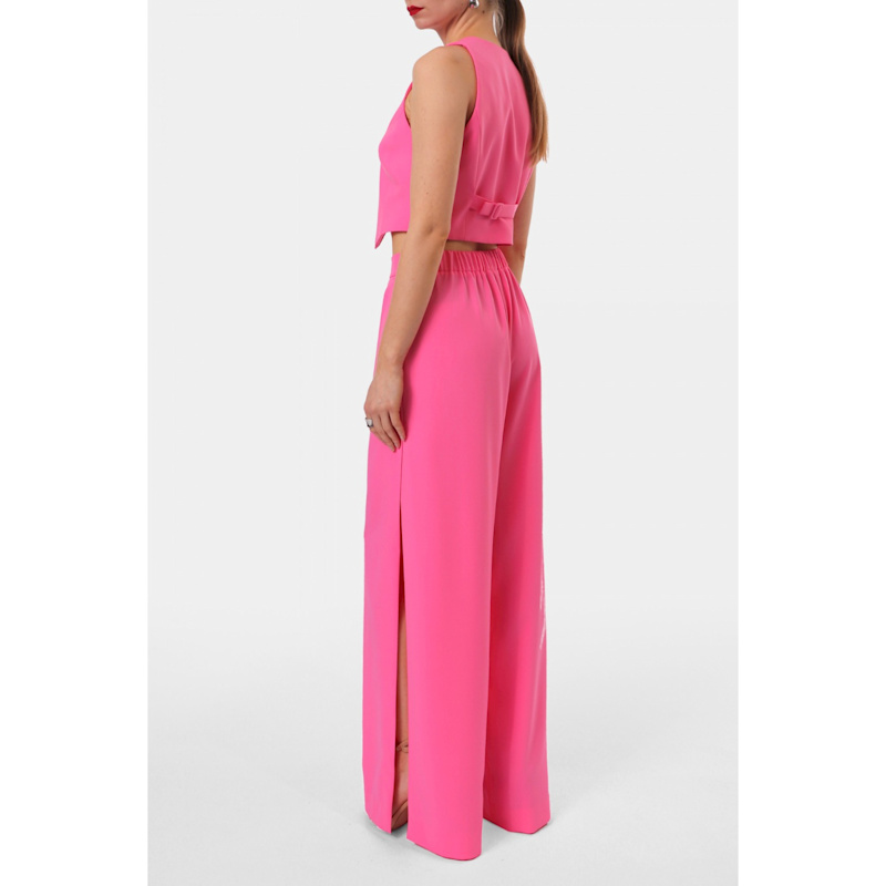 Thumbnail of Omena Barbie Pink Long Wide Trousers With Slits image