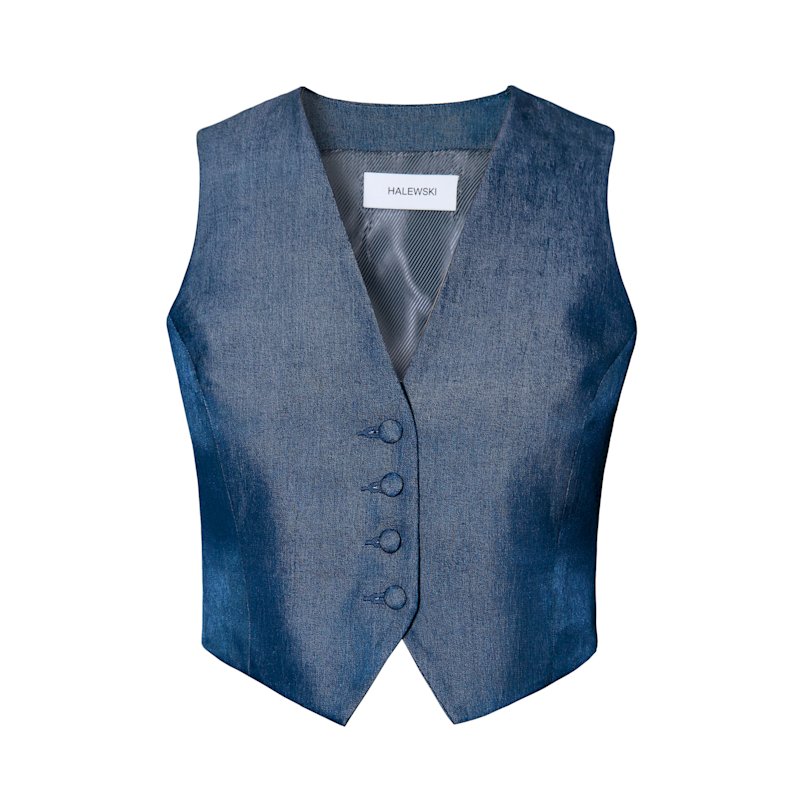 Thumbnail of Sylvia Navy Denim Suit Vest image
