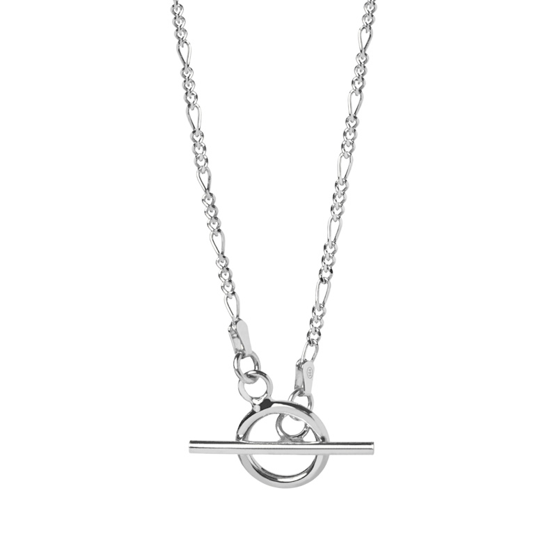 Thumbnail of T Bar Figaro Necklace Silver image
