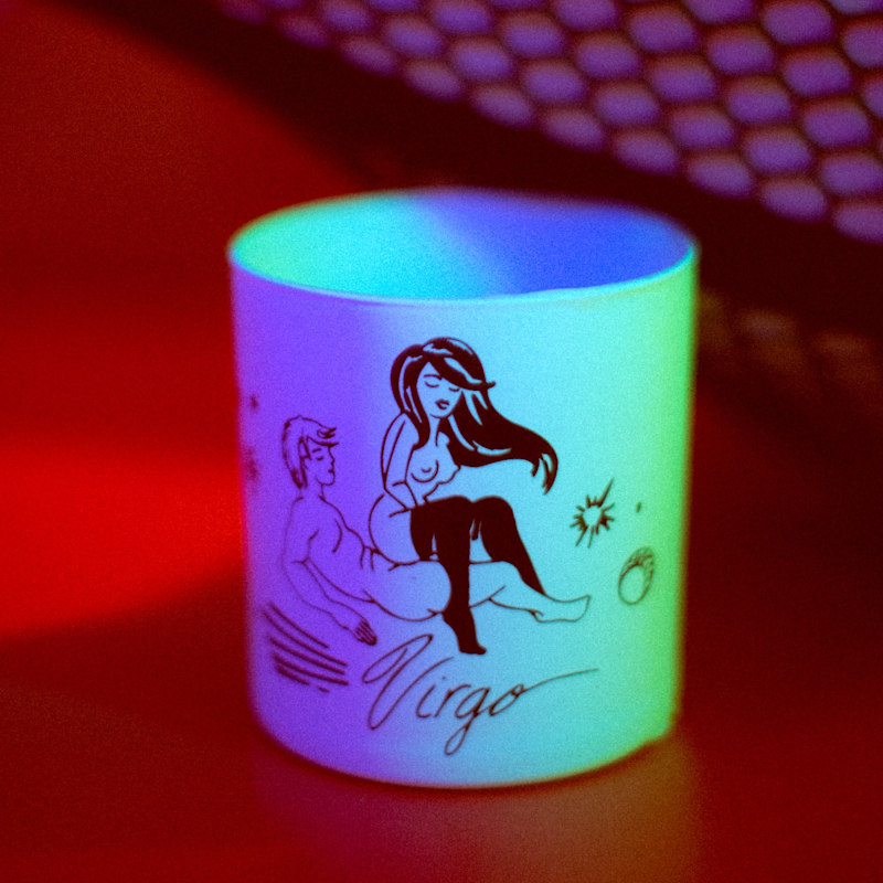 Thumbnail of Astrology Zodiac Horoscope Sign Candle Virgo Light Sugar Rose Petal Fragrance image