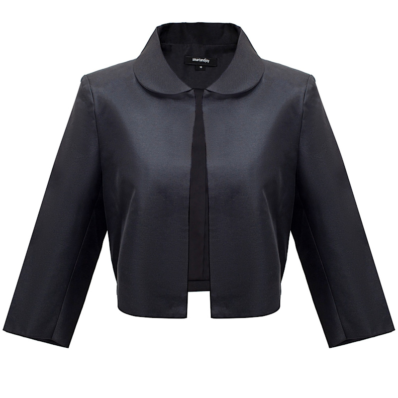 Taffeta Crop Jacket - Black | Smart and Joy | Wolf & Badger