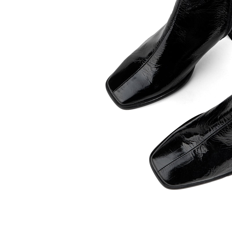 chinese dress ladies Patent-finish Leather Boots
