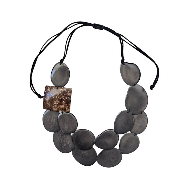 Thumbnail of Tagua And Coconut Necklace Grey image