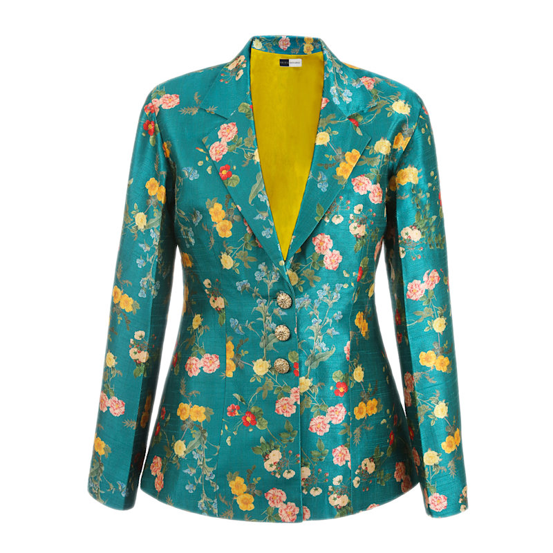 Thumbnail of Single Breasted Tailored Blazer Jacket In Silk image
