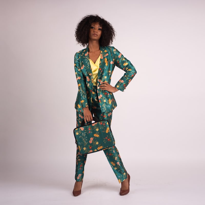 Thumbnail of Single Breasted Tailored Blazer Jacket In Silk image