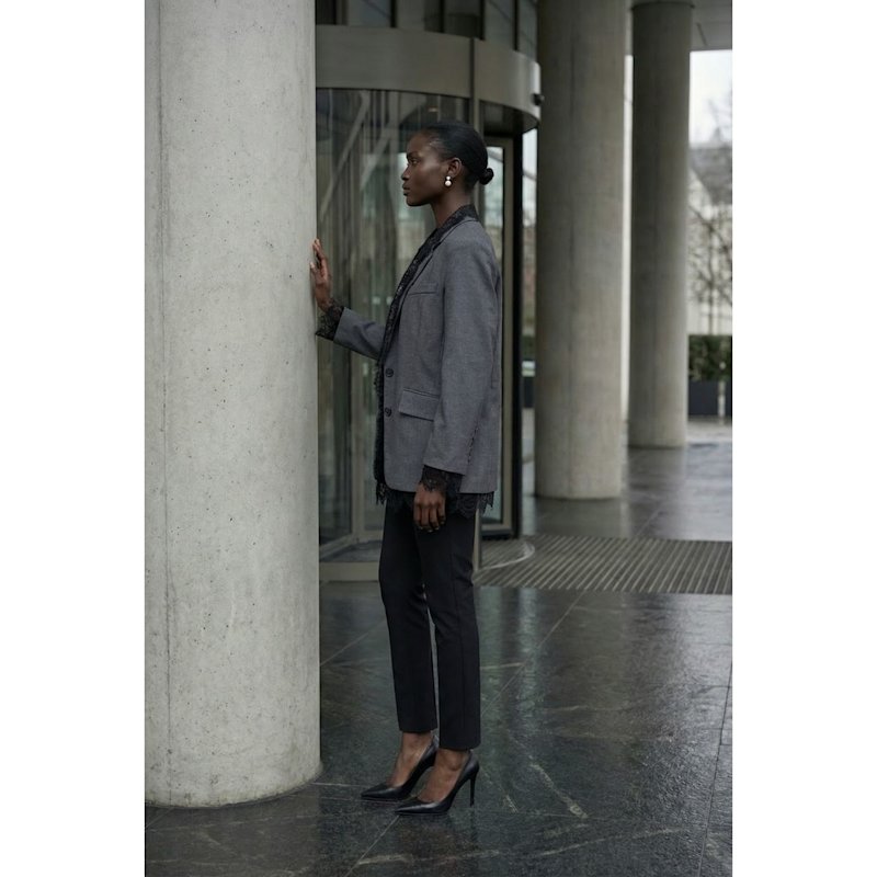 Thumbnail of Tailored Blazer With Lace Trim Lapel image