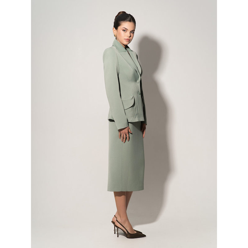 Thumbnail of Tailored Fit Suiting Blazer & Skirt Suit - Light Green image