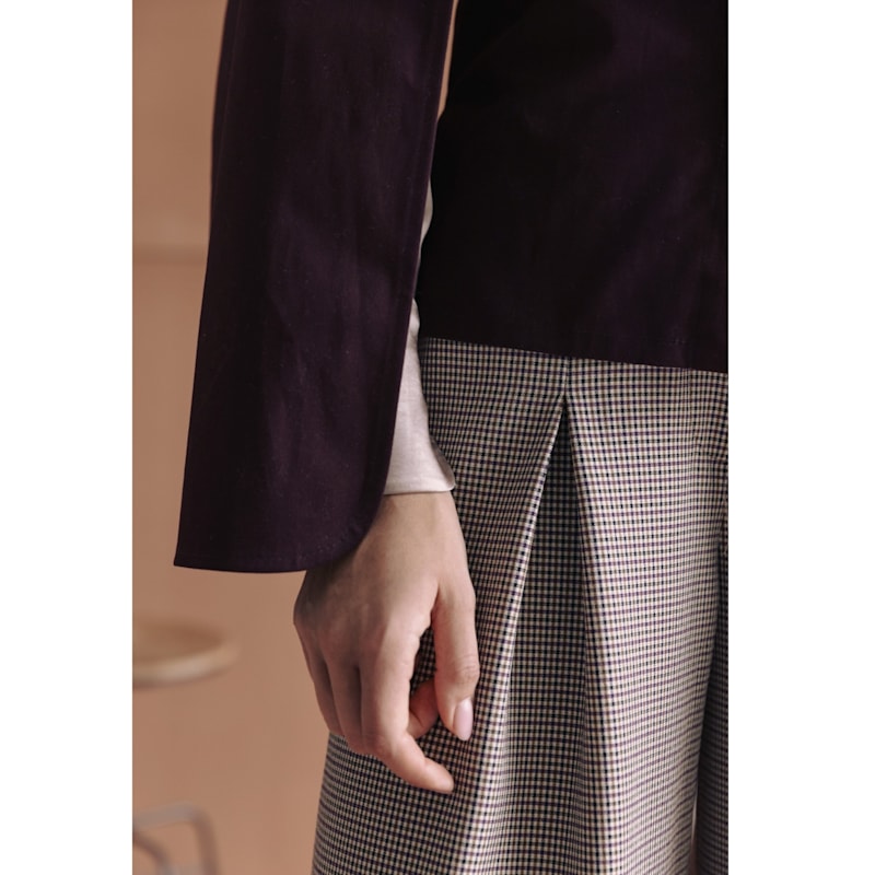 Thumbnail of Tailored Structured Cape Blazer Burgundy image