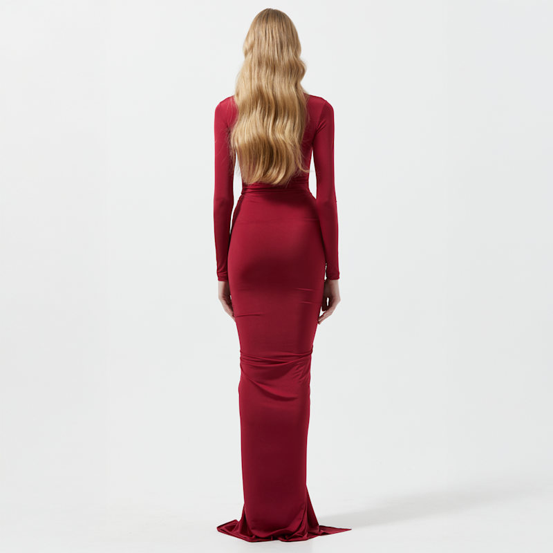 Thumbnail of Tailored Skirt-Burgundy image