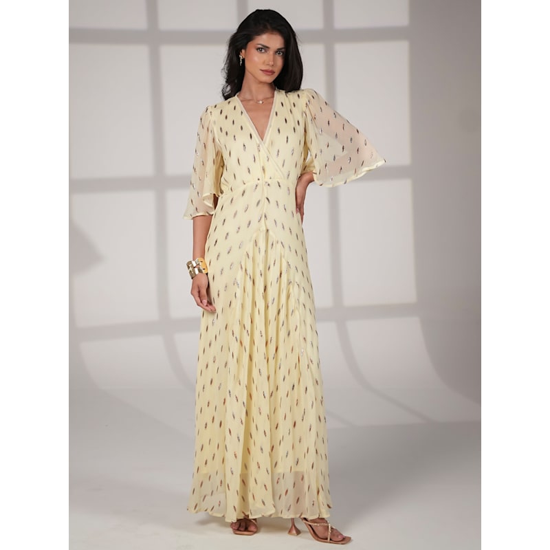 Thumbnail of Talia Lemon Sparkle Maxi Dress image
