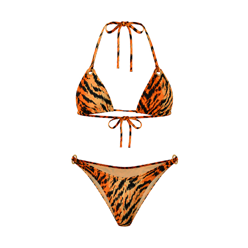 Thumbnail of Talia Tiger Print Triangle Bikini - Brazilian image