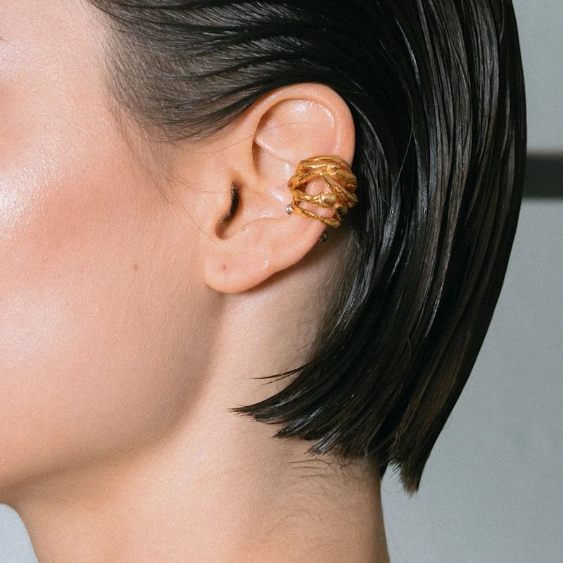 Thumbnail of Talisman Wave Ear Cuff Gold image
